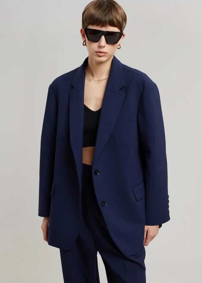 Women The Frankie Shop Outerwear Bea Blazer Midnight Blue