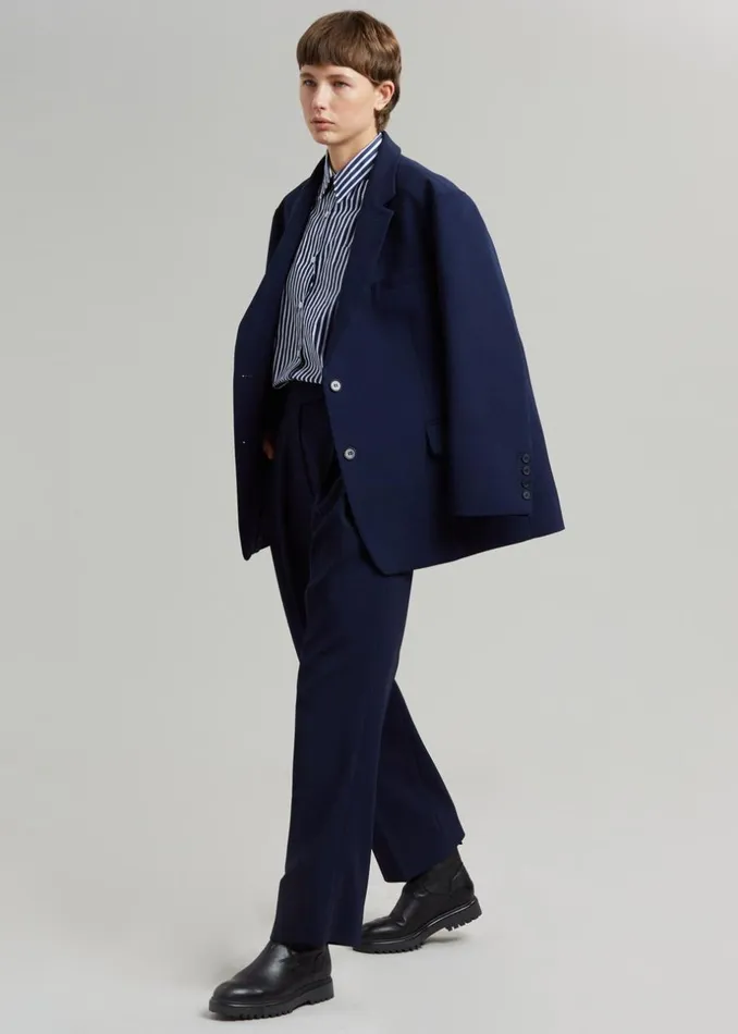 Women The Frankie Shop Outerwear Bea Blazer Midnight Blue