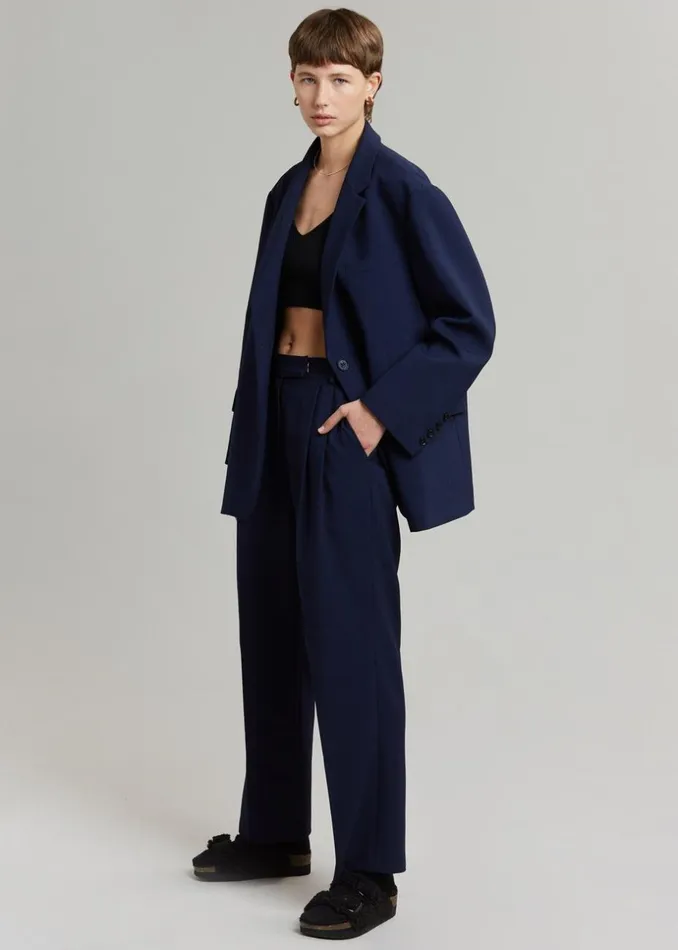 Women The Frankie Shop Outerwear Bea Blazer Midnight Blue