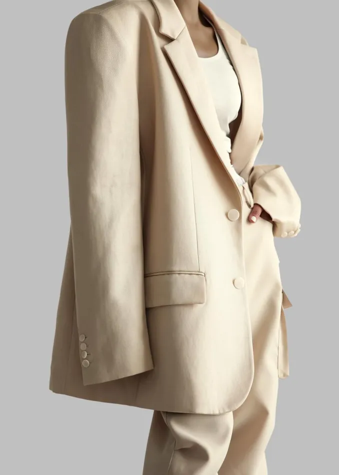 Women The Frankie Shop Outerwear Blair Linen Blazer Beige