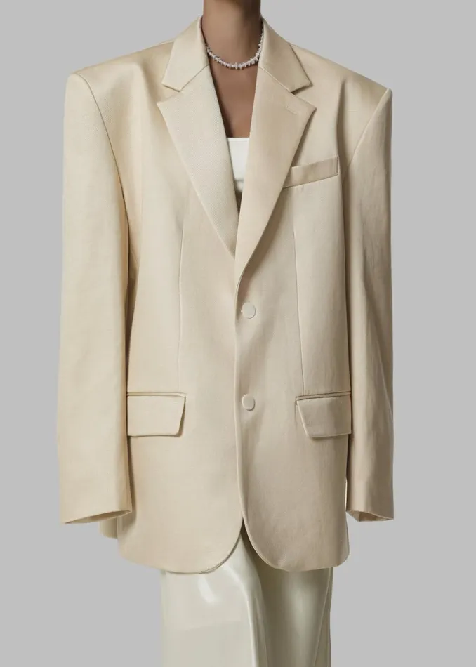 Women The Frankie Shop Outerwear Blair Linen Blazer Beige