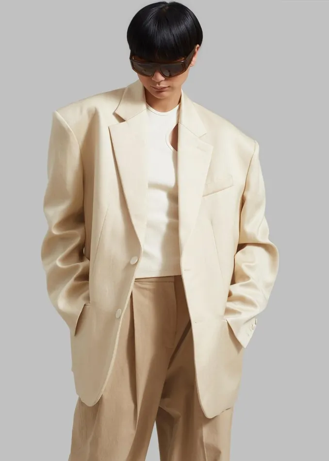 Women The Frankie Shop Outerwear Blair Linen Blazer Beige