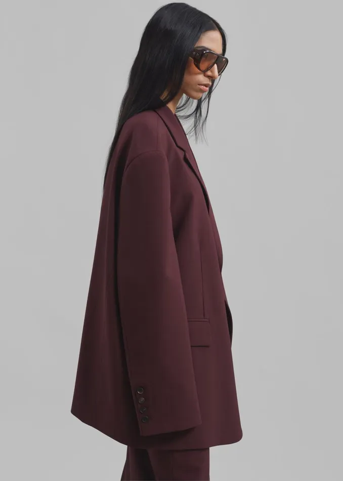 Women The Frankie Shop Outerwear Brooklyn Blazer Burgundy