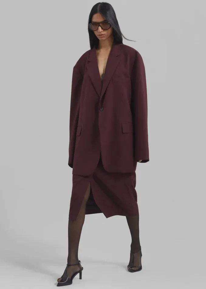 Women The Frankie Shop Outerwear Brooklyn Blazer Burgundy