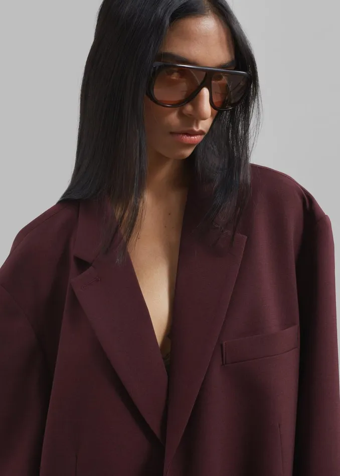 Women The Frankie Shop Outerwear Brooklyn Blazer Burgundy