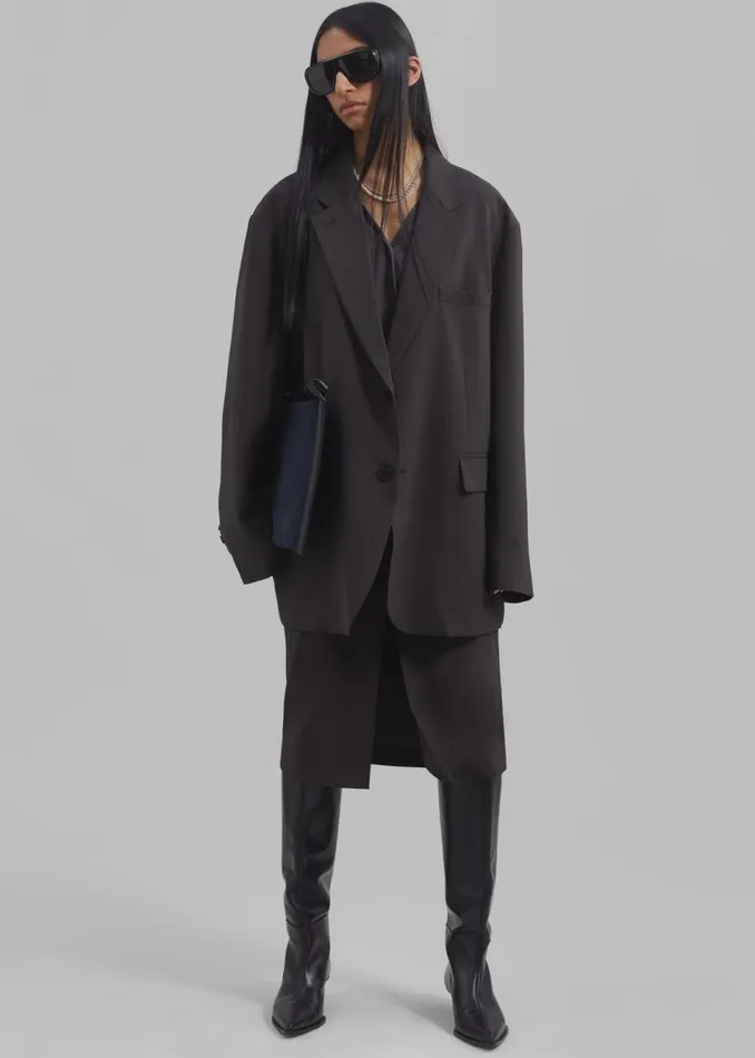 Women The Frankie Shop Outerwear Brooklyn Blazer Charcoal
