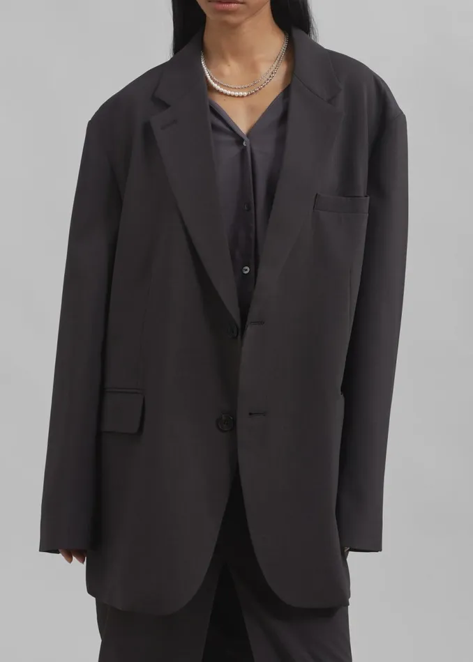Women The Frankie Shop Outerwear Brooklyn Blazer Charcoal