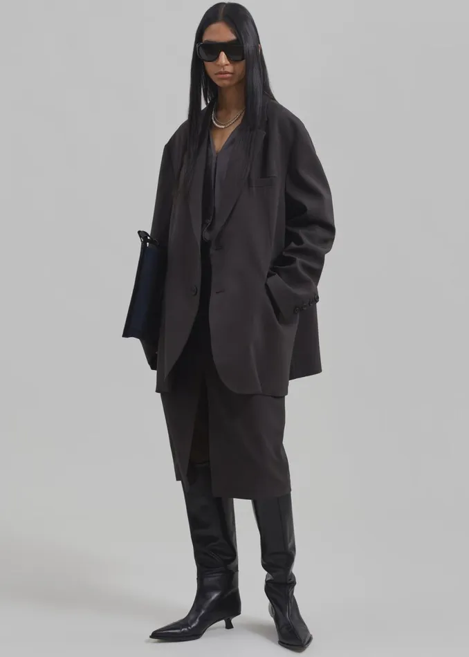 Women The Frankie Shop Outerwear Brooklyn Blazer Charcoal