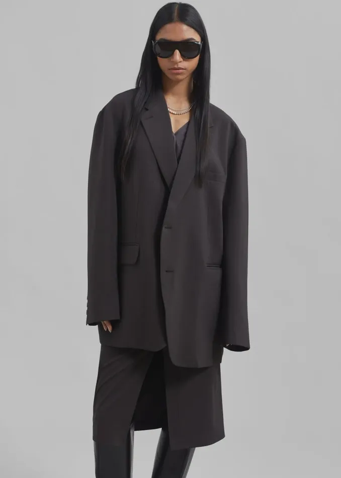 Women The Frankie Shop Outerwear Brooklyn Blazer Charcoal