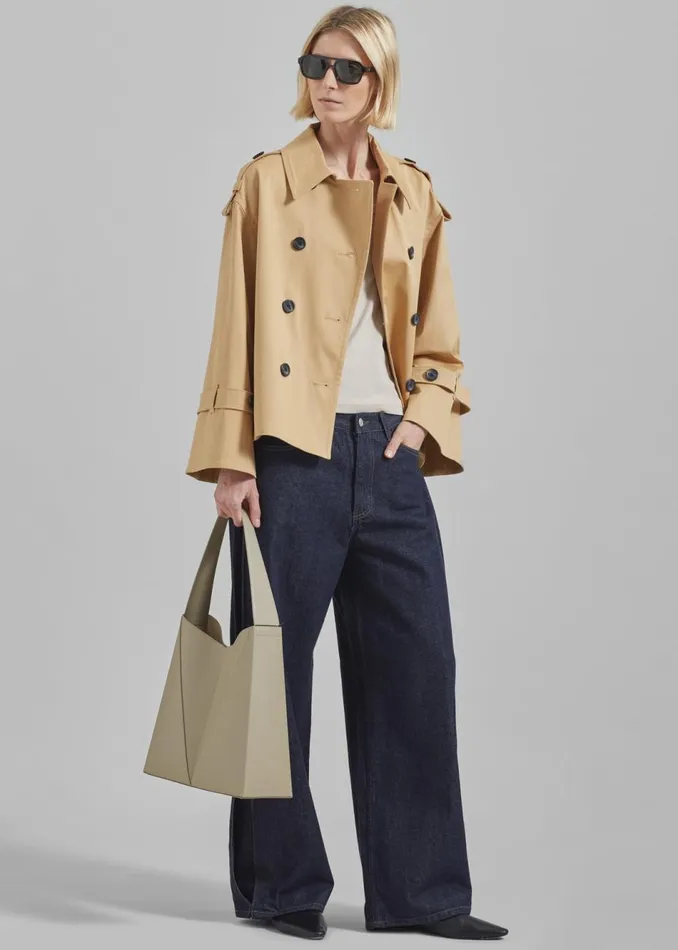 Women The Frankie Shop Outerwear By Malene Birger Alisandra Trench Jacket Sand Beige