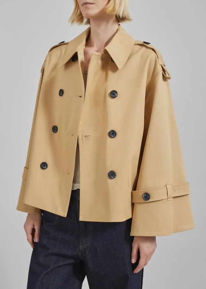 Women The Frankie Shop Outerwear By Malene Birger Alisandra Trench Jacket Sand Beige