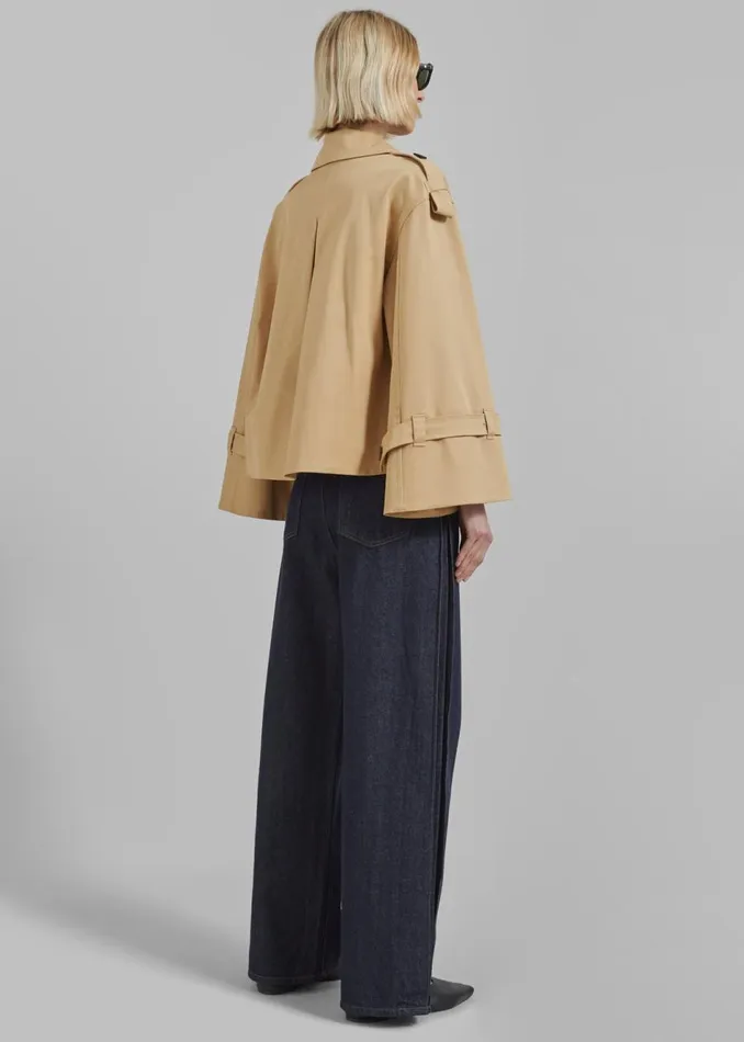 Women The Frankie Shop Outerwear By Malene Birger Alisandra Trench Jacket Sand Beige