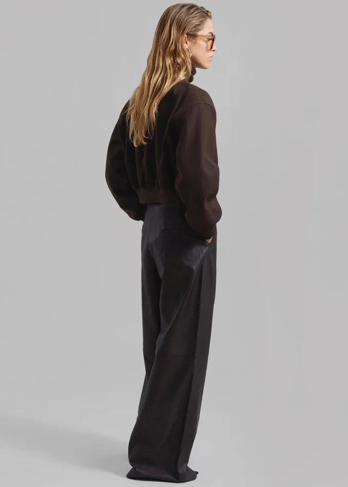 Women The Frankie Shop Outerwear Camille Wool Bomber Dark Chocolate