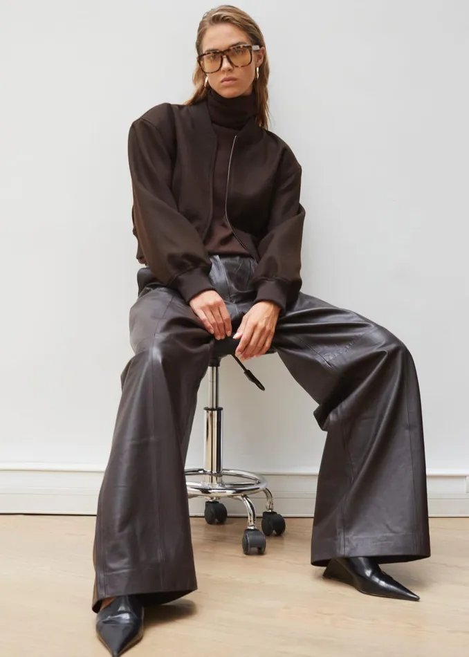 Women The Frankie Shop Outerwear Camille Wool Bomber Dark Chocolate