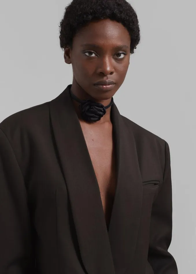 Women The Frankie Shop Outerwear Carey Round Collar Blazer Brown