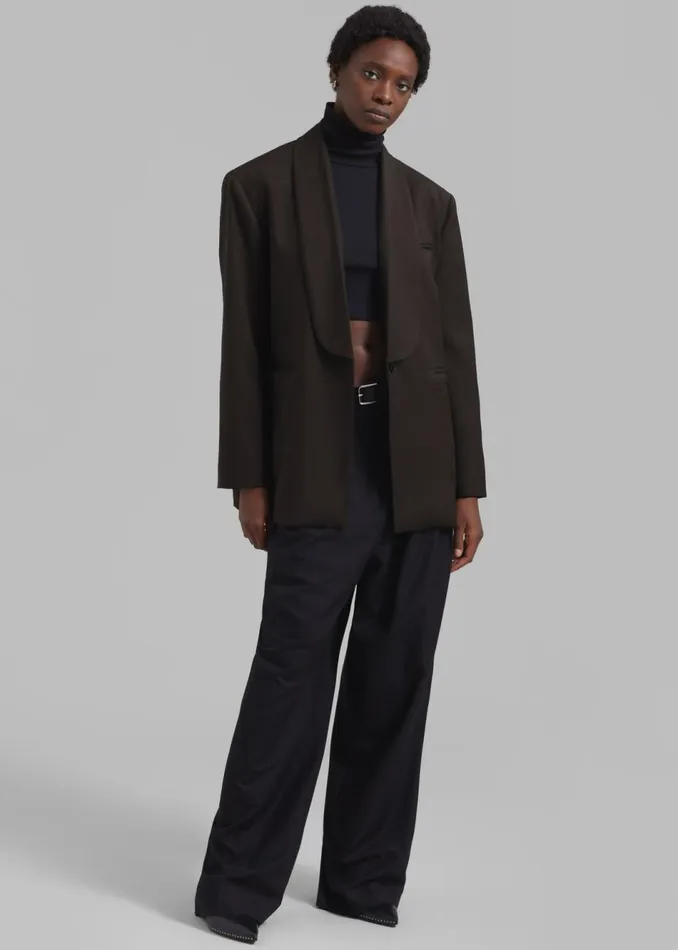 Women The Frankie Shop Outerwear Carey Round Collar Blazer Brown