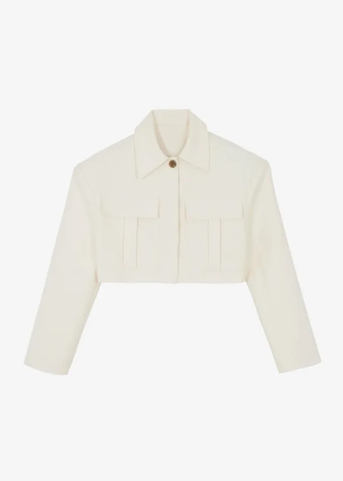 Women The Frankie Shop Outerwear Carley Cropped Jacket Cream