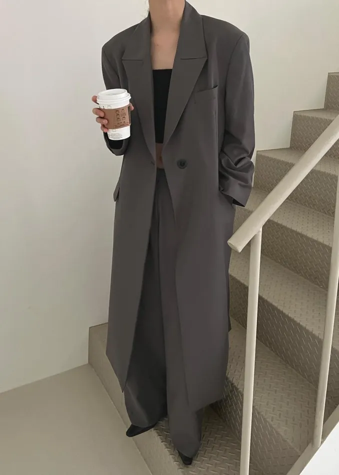 Women The Frankie Shop Outerwear Charlotte Overcoat Grey