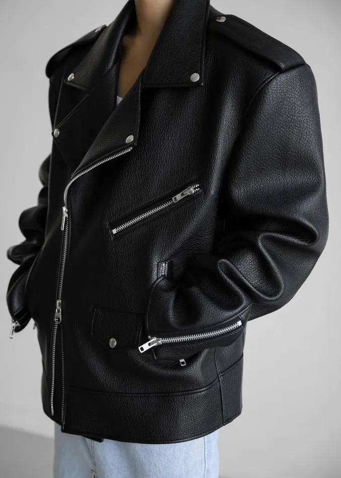 Women The Frankie Shop Outerwear Chicago Oversized Biker Jacket Black