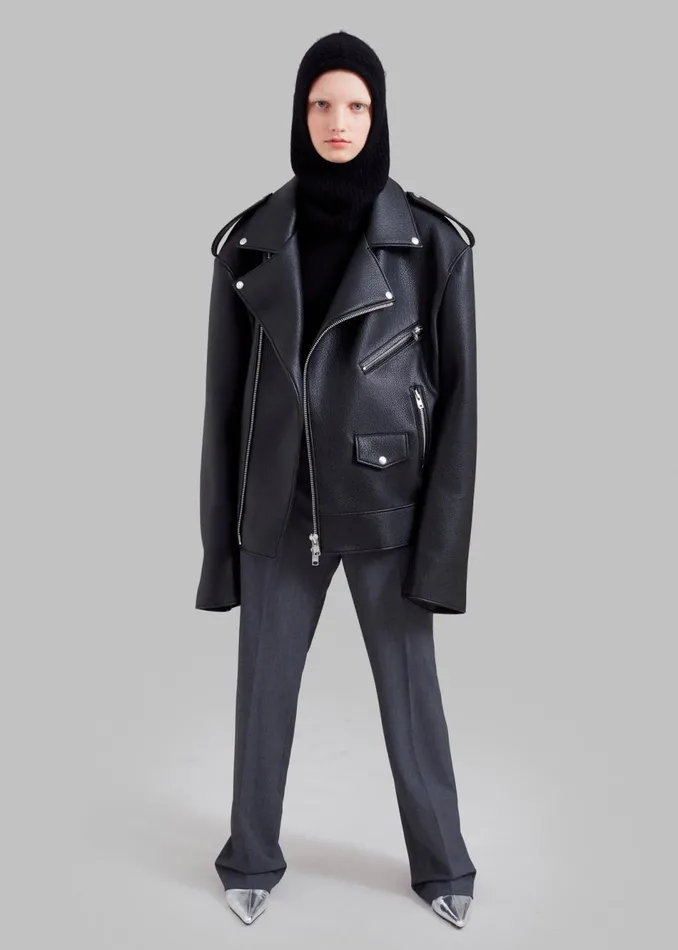 Women The Frankie Shop Outerwear Chicago Oversized Biker Jacket Black
