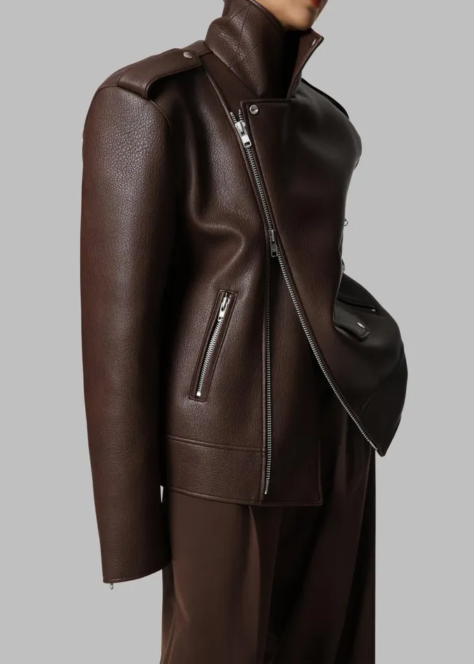 Women The Frankie Shop Outerwear Chicago Oversized Biker Jacket Brown