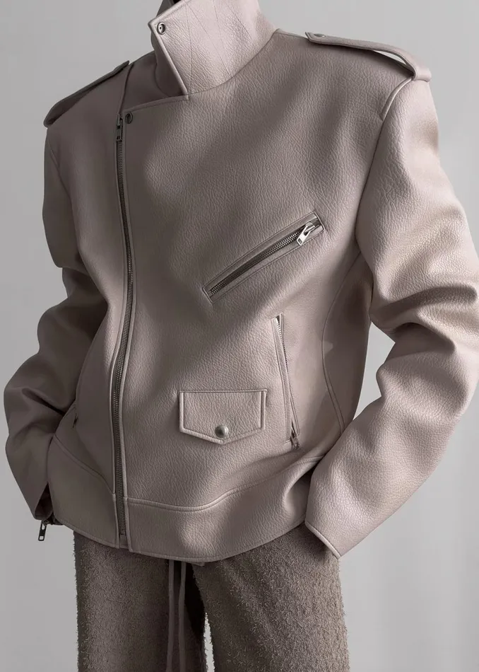 Women The Frankie Shop Outerwear Chicago Oversized Biker Jacket Cream