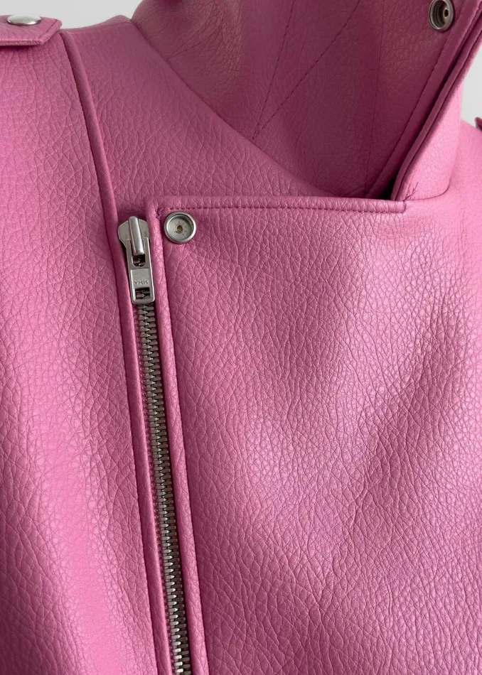 Women The Frankie Shop Outerwear Chicago Oversized Biker Jacket Pink