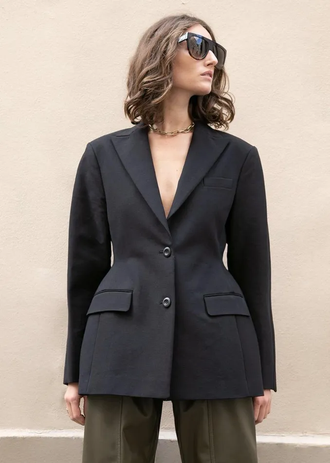 Women The Frankie Shop Outerwear Colette Hourglass Blazer Black