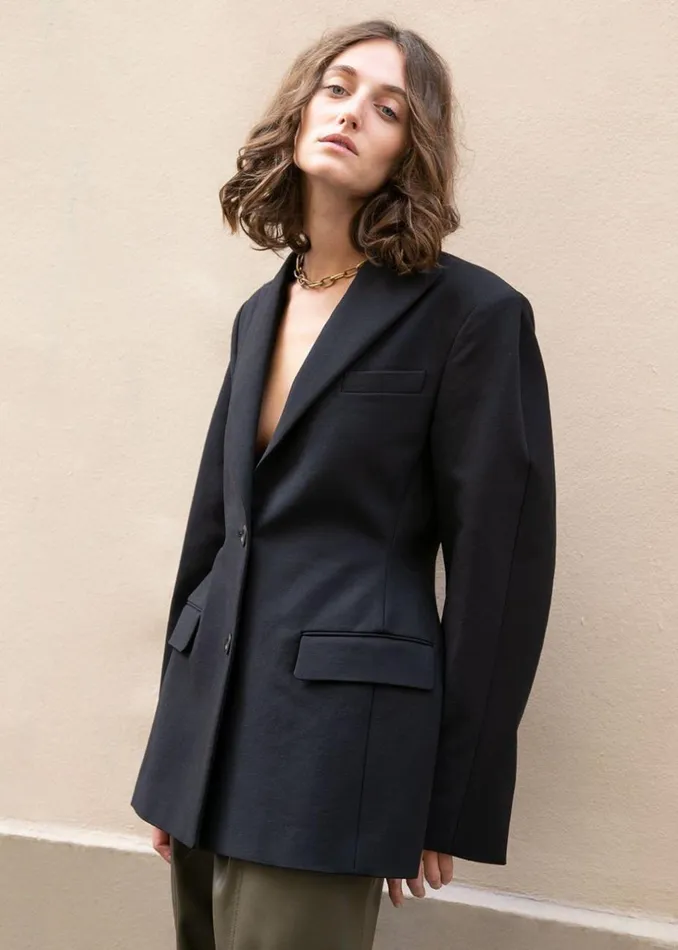 Women The Frankie Shop Outerwear Colette Hourglass Blazer Black