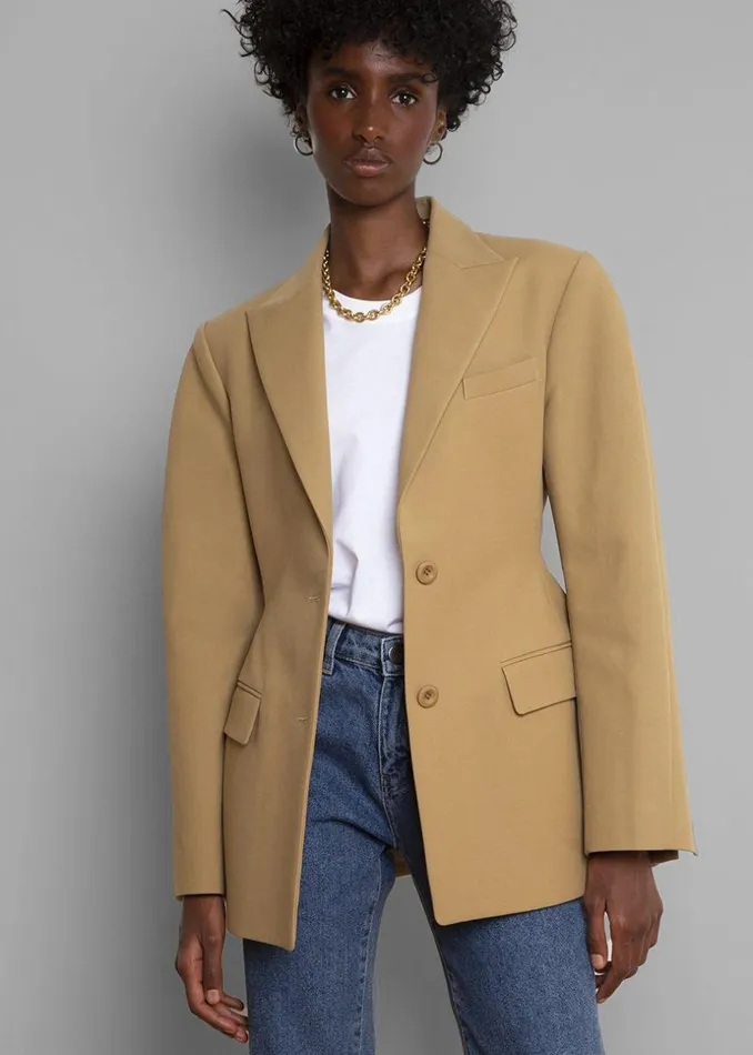 Women The Frankie Shop Outerwear Colette Hourglass Blazer Camel