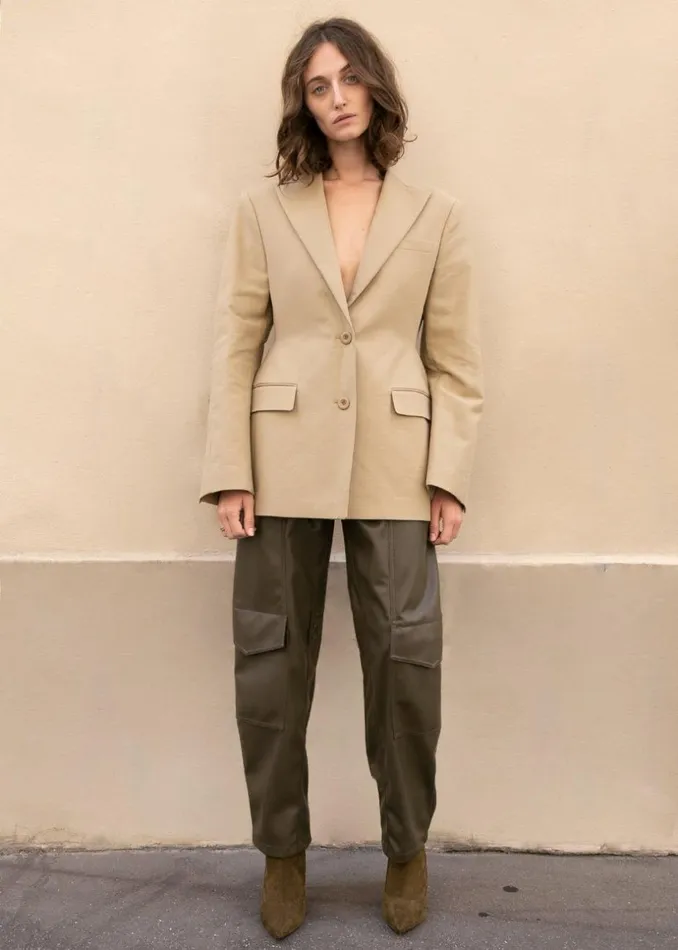 Women The Frankie Shop Outerwear Colette Hourglass Blazer Camel