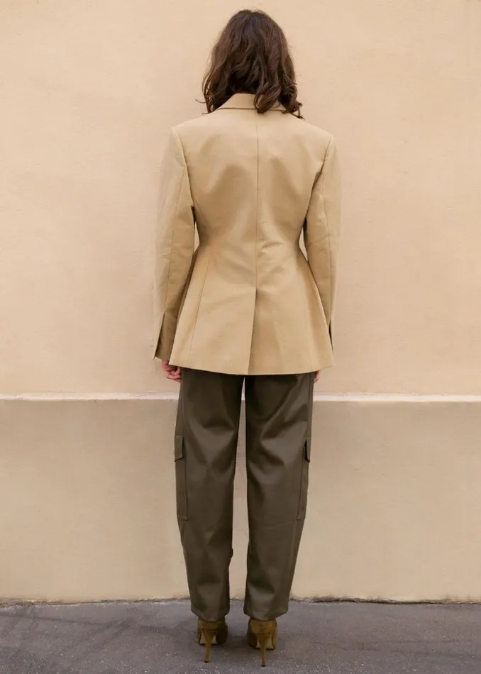 Women The Frankie Shop Outerwear Colette Hourglass Blazer Camel
