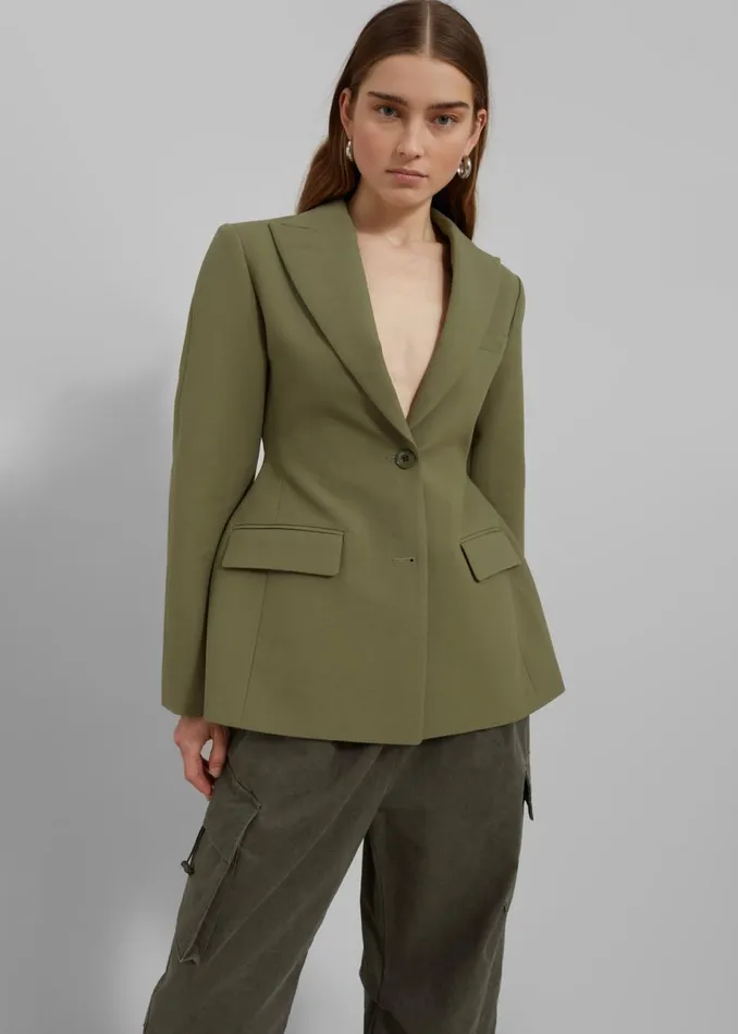 Women The Frankie Shop Outerwear Colette Hourglass Blazer Khaki