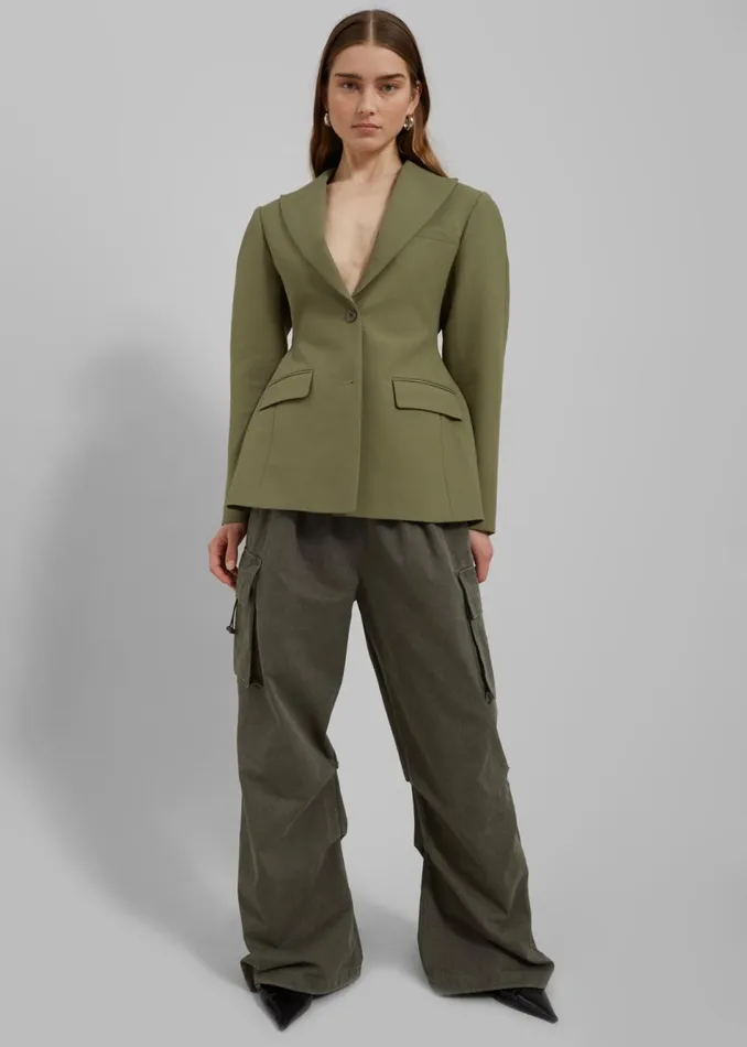 Women The Frankie Shop Outerwear Colette Hourglass Blazer Khaki