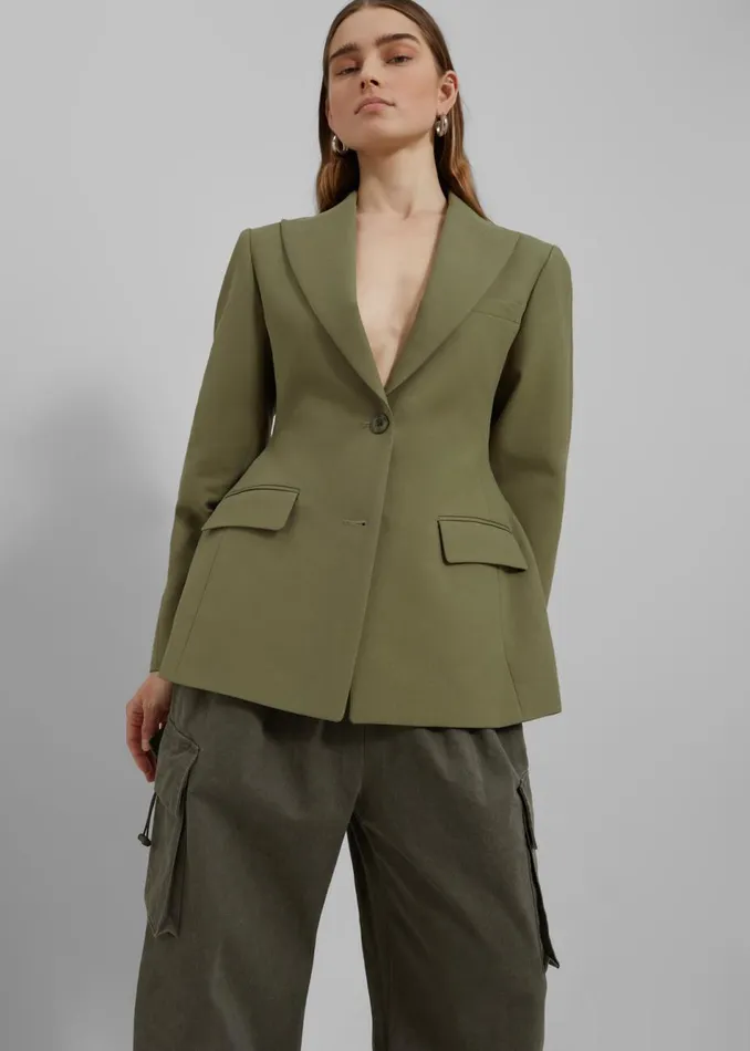 Women The Frankie Shop Outerwear Colette Hourglass Blazer Khaki