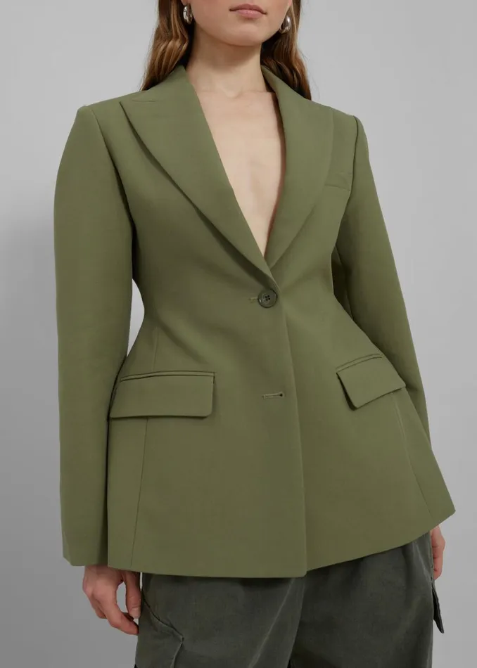Women The Frankie Shop Outerwear Colette Hourglass Blazer Khaki