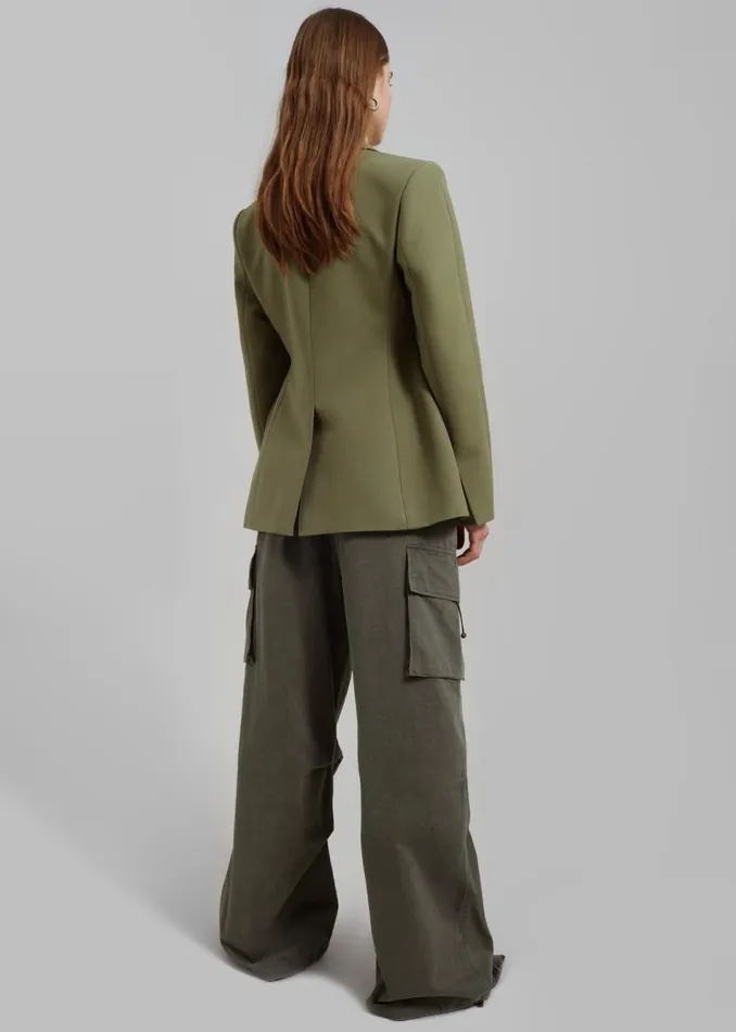 Women The Frankie Shop Outerwear Colette Hourglass Blazer Khaki