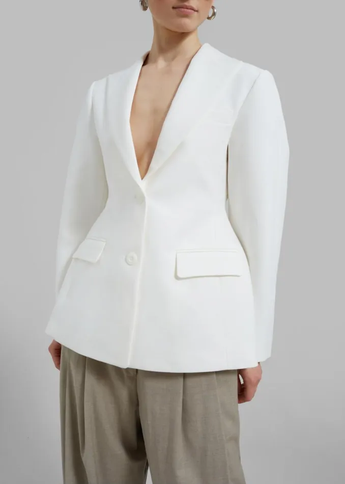 Women The Frankie Shop Outerwear Colette Hourglass Blazer White