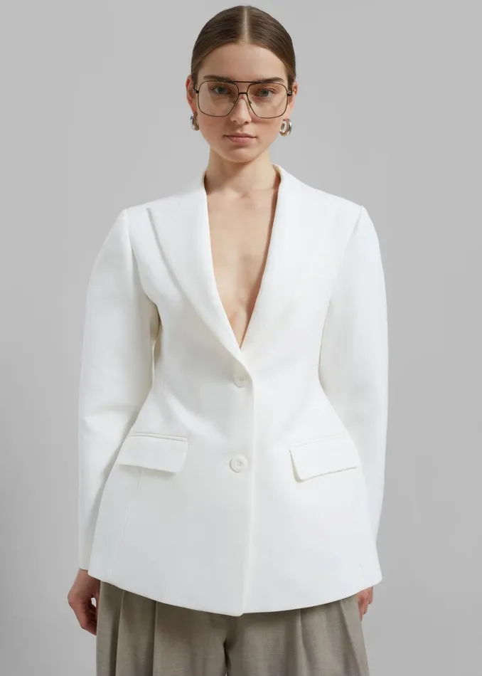 Women The Frankie Shop Outerwear Colette Hourglass Blazer White