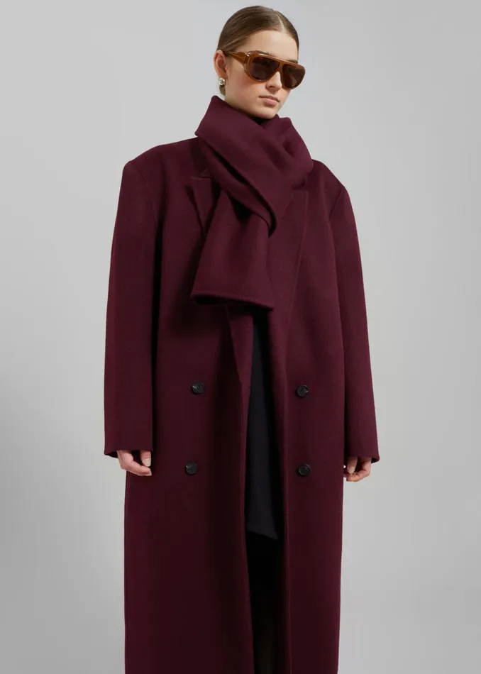Women The Frankie Shop Outerwear Daria Wool Coat Burgundy