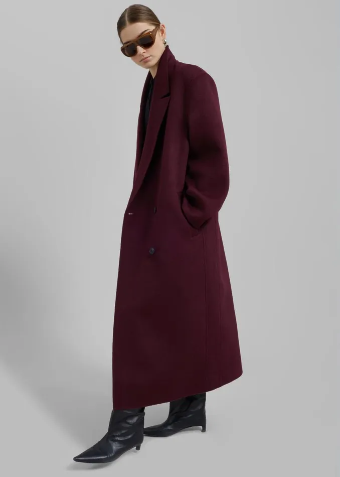 Women The Frankie Shop Outerwear Daria Wool Coat Burgundy