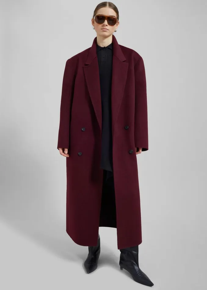 Women The Frankie Shop Outerwear Daria Wool Coat Burgundy