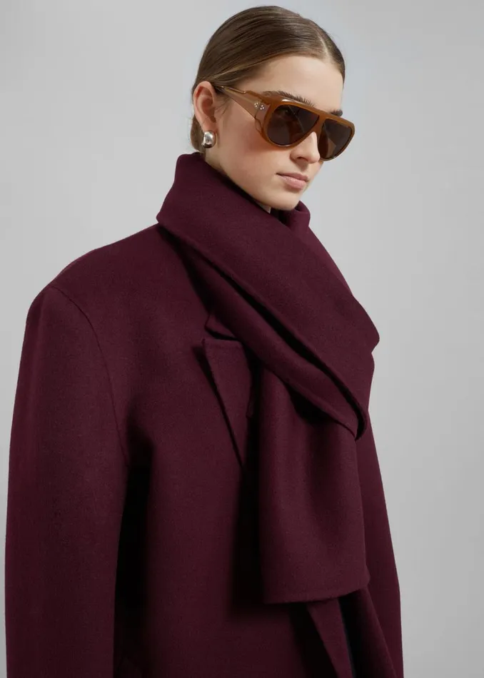 Women The Frankie Shop Outerwear Daria Wool Coat Burgundy