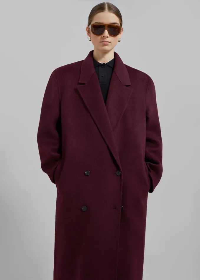 Women The Frankie Shop Outerwear Daria Wool Coat Burgundy