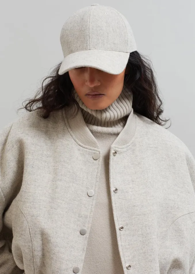 Women The Frankie Shop Outerwear Debbie Wool Bomber Taupe Melange