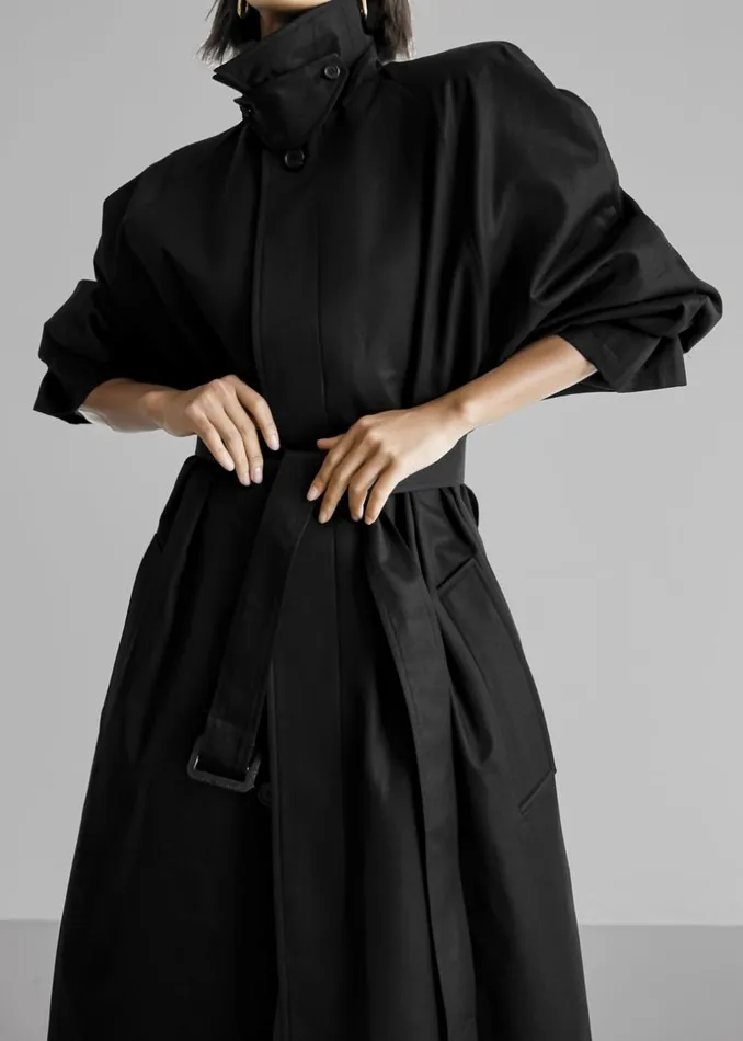 Women The Frankie Shop Outerwear Decima Trench Coat Black