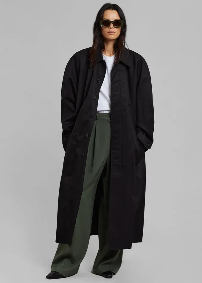 Women The Frankie Shop Outerwear Decima Trench Coat Black