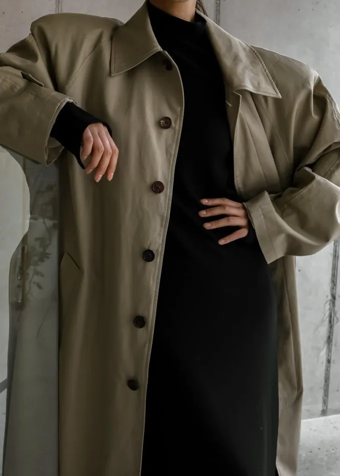 Women The Frankie Shop Outerwear Decima Trench Coat Slate Green