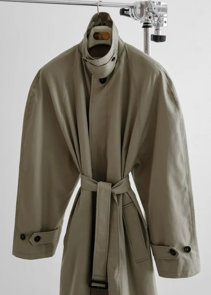 Women The Frankie Shop Outerwear Decima Trench Coat Slate Green