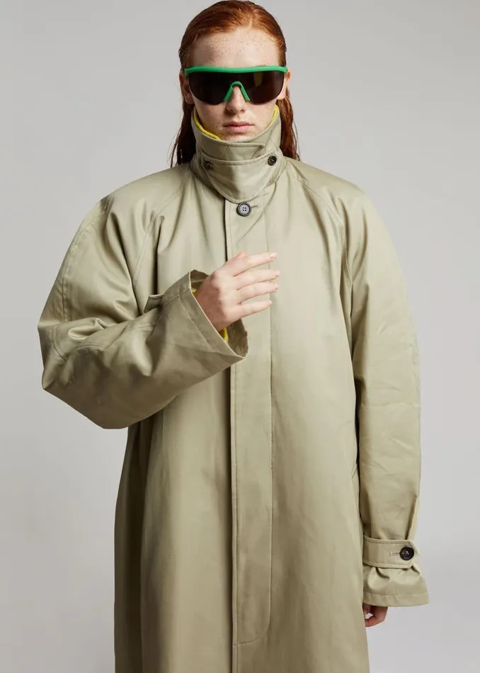 Women The Frankie Shop Outerwear Decima Trench Coat Slate Green